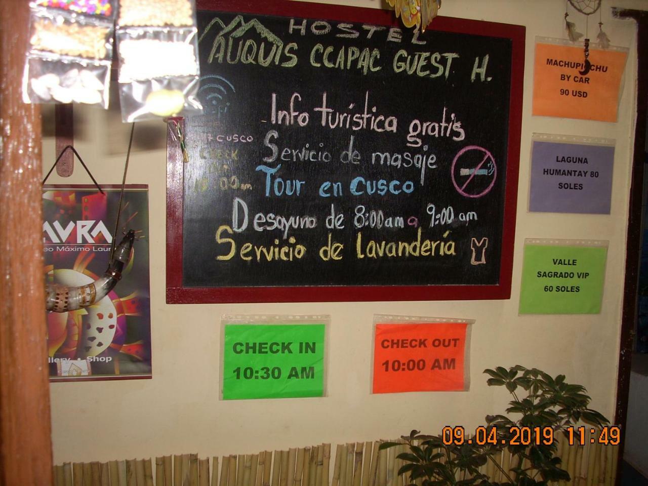 Auquis Ccapac Guest House Cuzco Kültér fotó